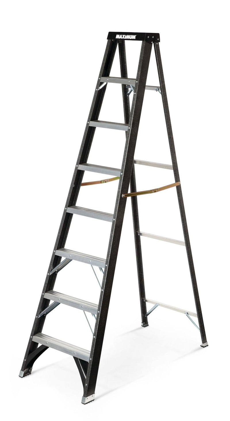 Grade 1 Fibreglass Heavy-Duty Industrial Step Ladder, 250-lb, 8-ft C5F3