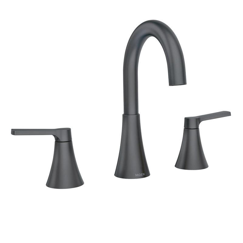 Mikah Double Handle Widspread Bathroom Faucet, Matte Black Z6V5