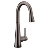 Sleek Single Handle High Arc Pull Down Kitchen Faucet, Black Stainless Steel A9J7 - product image 1