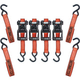 3,000-lb Heavy Duty Ratchet Tie Down Strap, 1.25-in x 14-ft, 4-pk X8O6 - product image 2
