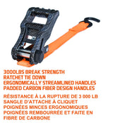 3,000-lb Heavy Duty Ratchet Tie Down Strap, 1.25-in x 14-ft, 4-pk X8O6 - product image 4