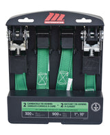 900-lb Ratchet/Cambuckle Tie-Down Straps, Non-Padded, 1-in x 10-ft, 4-pk V0C4 - product image 1