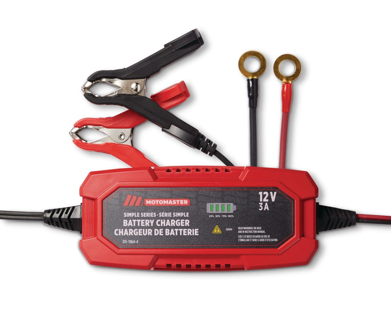 Simple Series Smart Battery Charger/Maintainer, Fully Automatic, 3-Amp, 12V M4V5