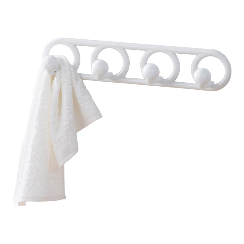 Heavy Duty Plastic 4-Hook Hook, White, 19.7-in B7E5
