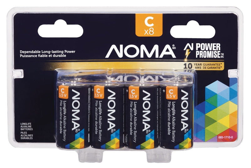 8-pk C Alkaline Batteries, Long Lasting K8R7