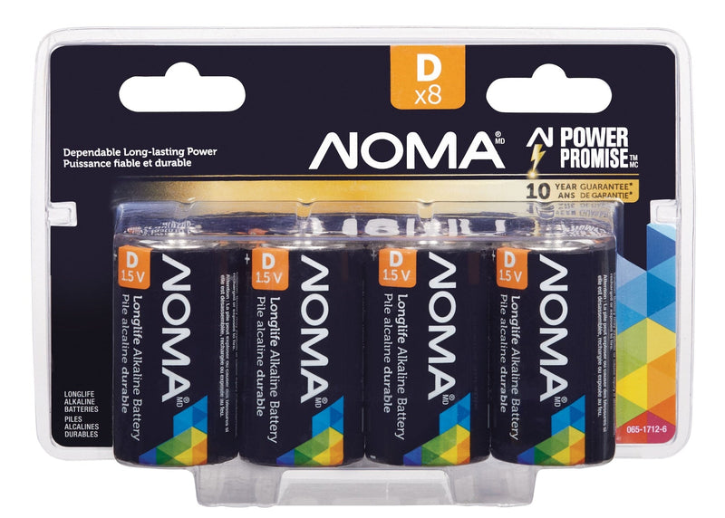 8-pk D Alkaline Batteries, Long Lasting T9E3