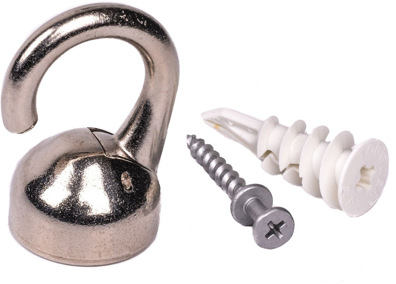 Elephant Ceiling Hook, 360 Swivels, Tool-Free, 100-lb Capacity, Nickel-Finish, 1-pk A4N3