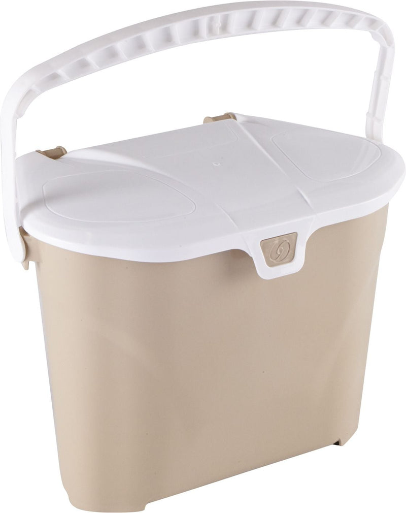Plastic Compost Bin with Handle, White/Beige, 7-L O8E1