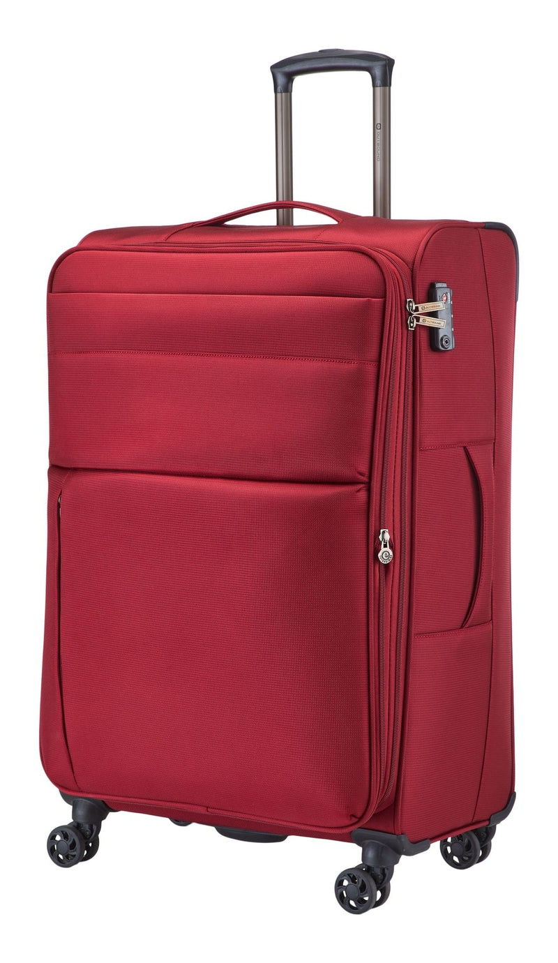 Softside Large Luggage, Wheeled, Red B3C6