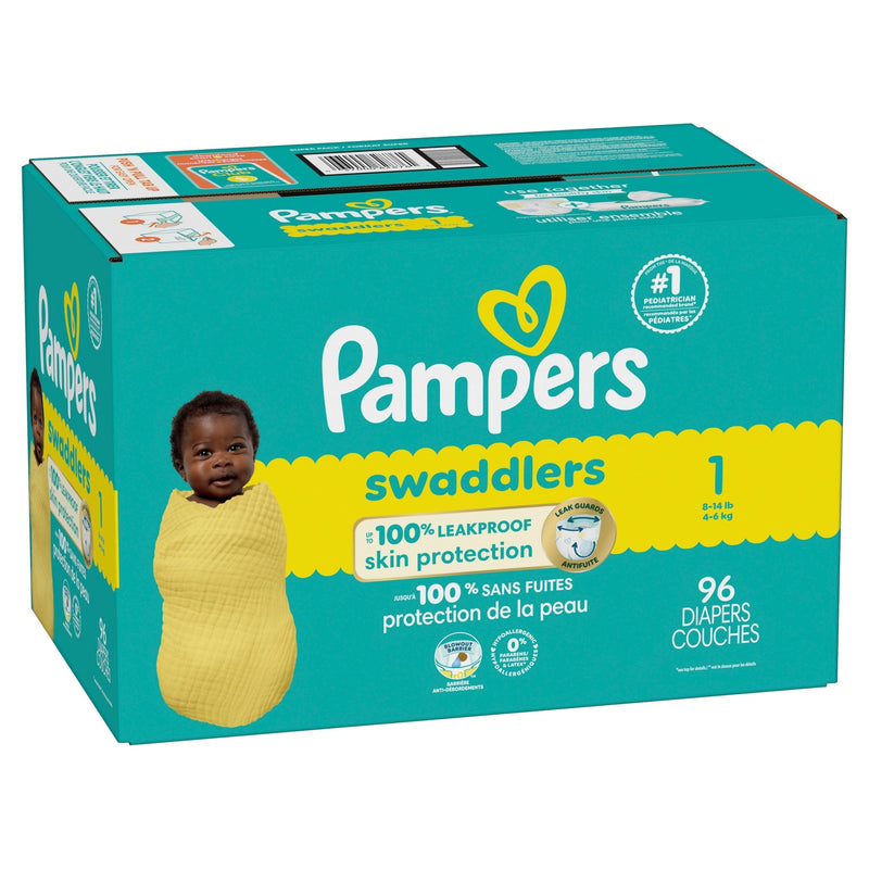 Swaddler Size 1 Leak-Free Baby Diapers, 96-pc C3N0