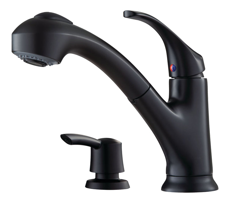 Shelton Matte Black Pull-Out Kitchen Faucet G8Q1