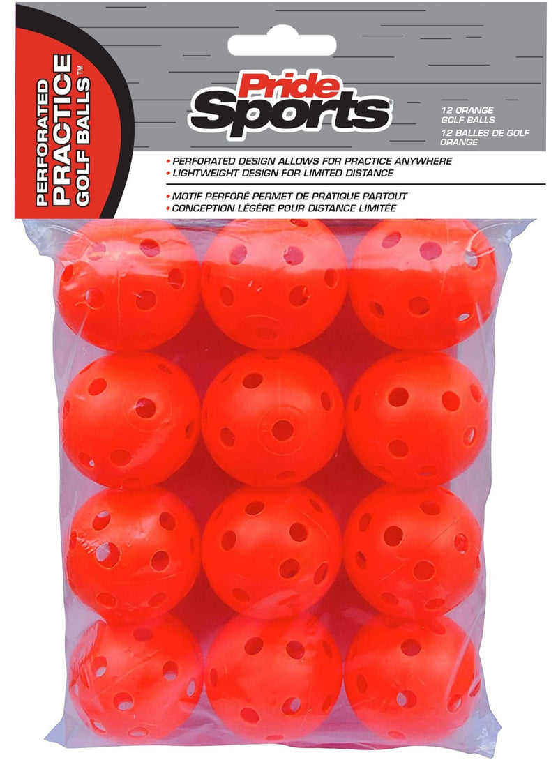 Perforated Plastic Practice Golf Balls, Lightweight, 12-pk, Assorted Colours M7Q4