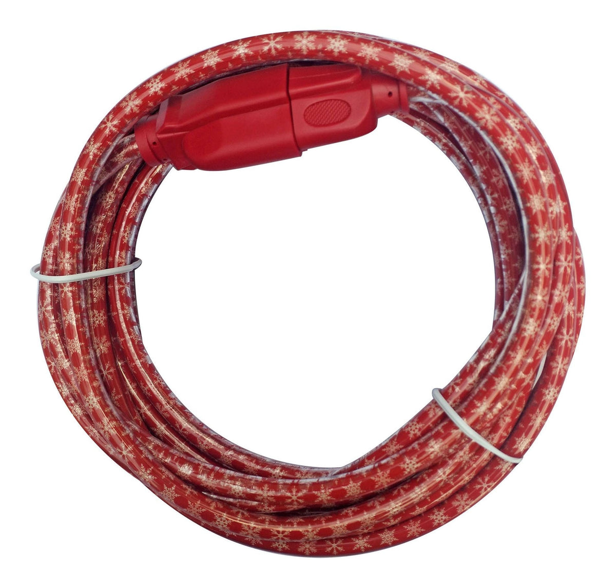 16/3 Outdoor Snowflake Extension Cord with Grounded Outlet, Red/White, 7.5-m L8R8 - product image 1
