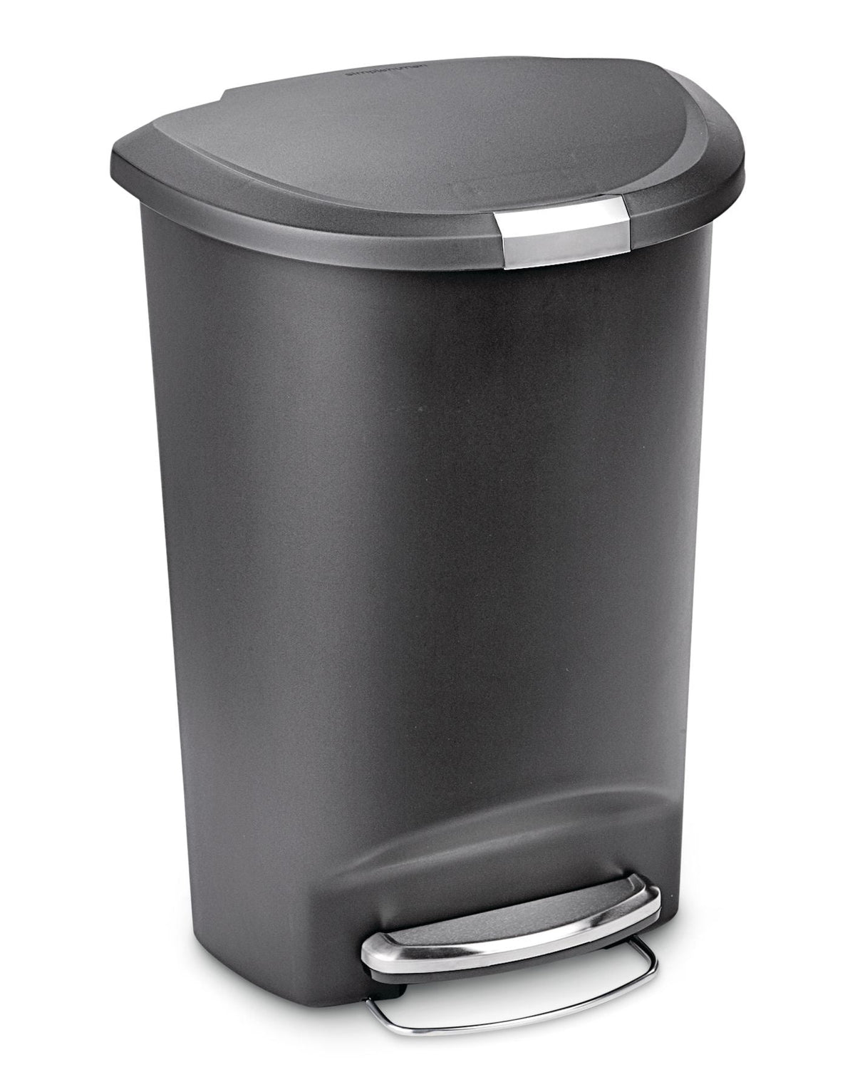 Plastic D-Shaped Step Garbage Can, Black, 50-L D8E1 - product image 1