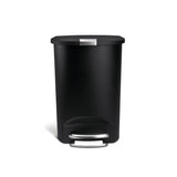 Plastic D-Shaped Step Garbage Can, Black, 50-L D8E1 - product image 2