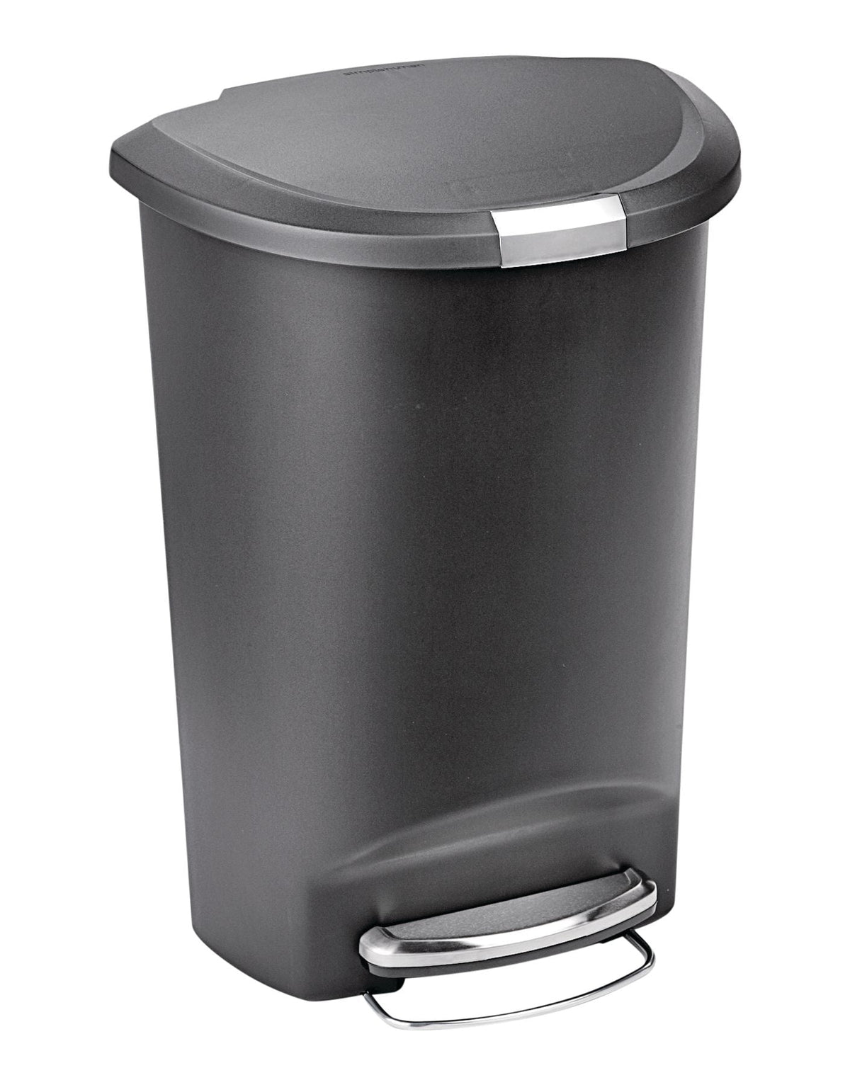 Plastic D-Shaped Step Garbage Can, Black, 50-L D8E1 - product image 3