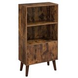 Home 3-Tier Rustic Brown Retro Cabinet with Steel Frame X2Q8 - product image 1