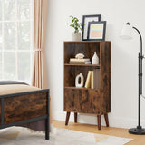 Home 3-Tier Rustic Brown Retro Cabinet with Steel Frame X2Q8 - product image 8