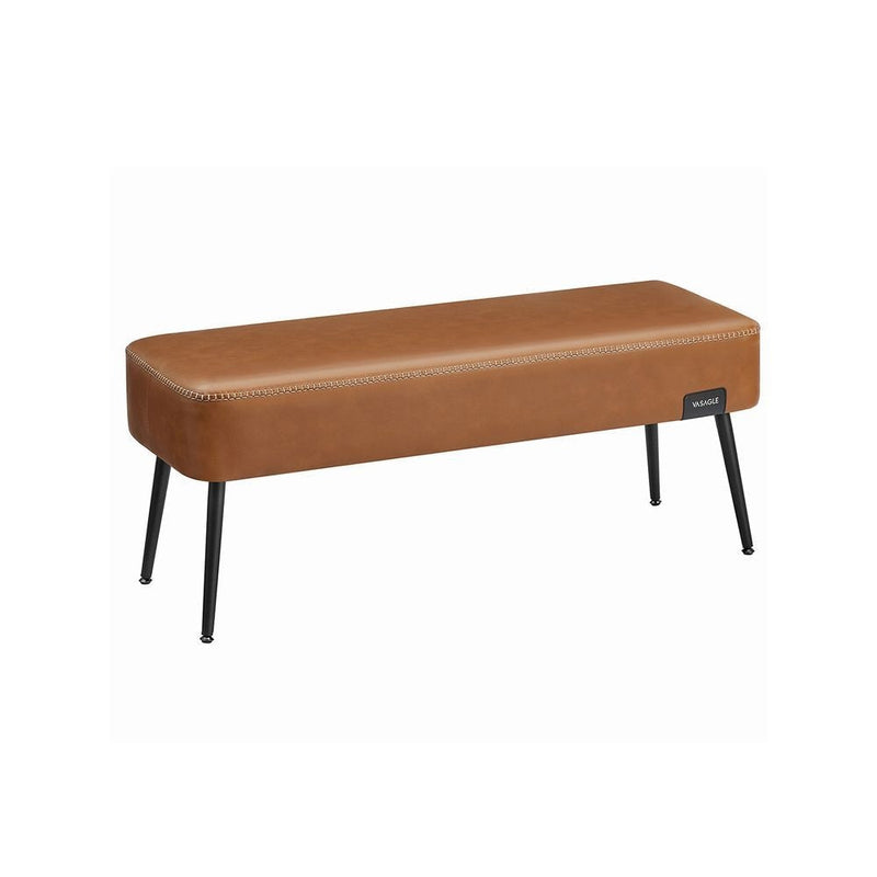 Home EKHO Collection Caramel Brown Synthetic Leather Bench F5H4