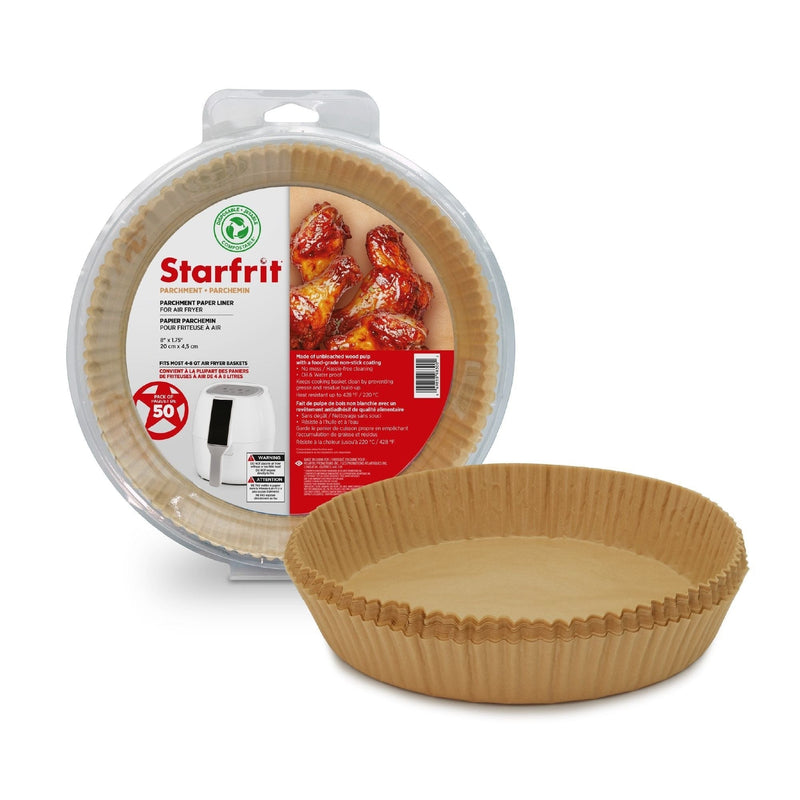 Round Non-Stick Parchment Paper Air Fryer Liner, 50-pk W0P5