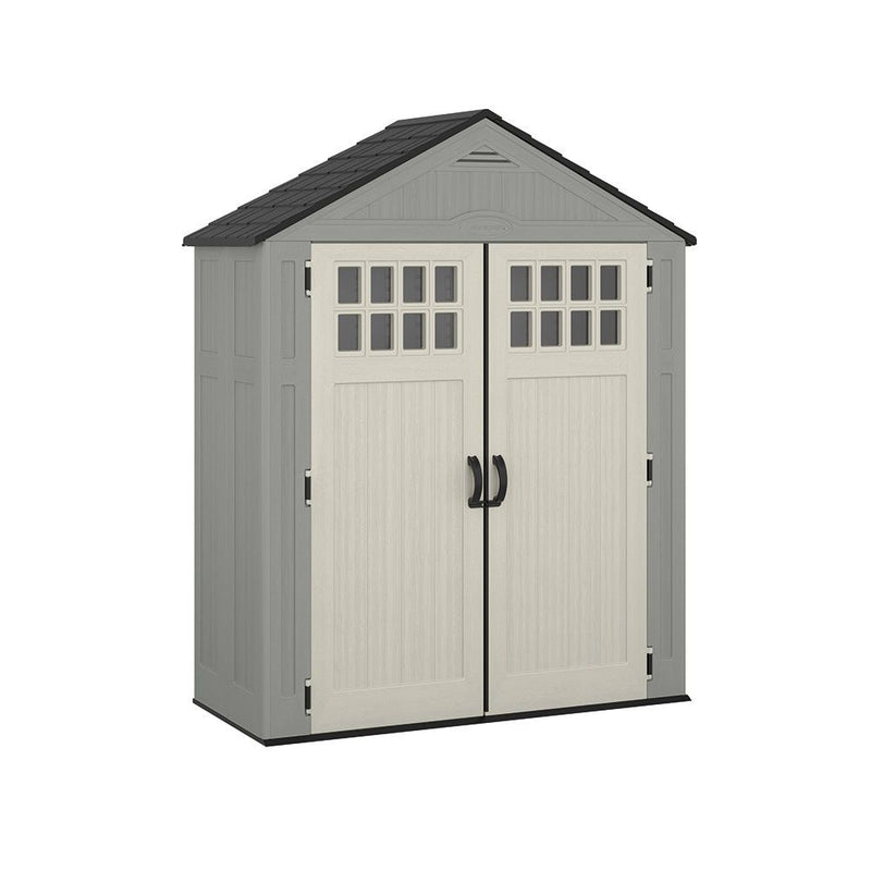 Everett 6x3-ft Dove Grey All-Weather Storage Shed P0U0