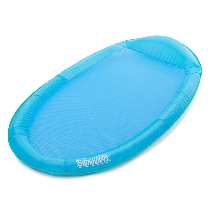 Inflatable Spring Float Pool Lounger, 66 x 40-in, Blue M8V2