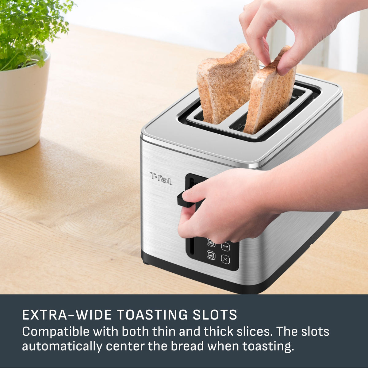2-Slice Stainless Steel Digital Toaster, Extra wide slots, 7 Browning levels A6E4 - product image 7
