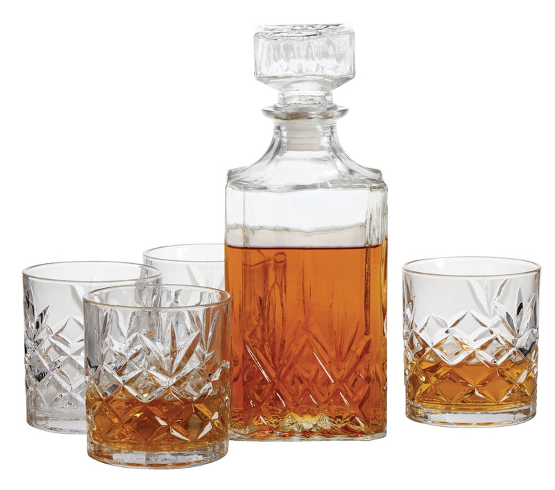 Glass Whiskey Decanter & Glasses Set, 5-pc S9C5