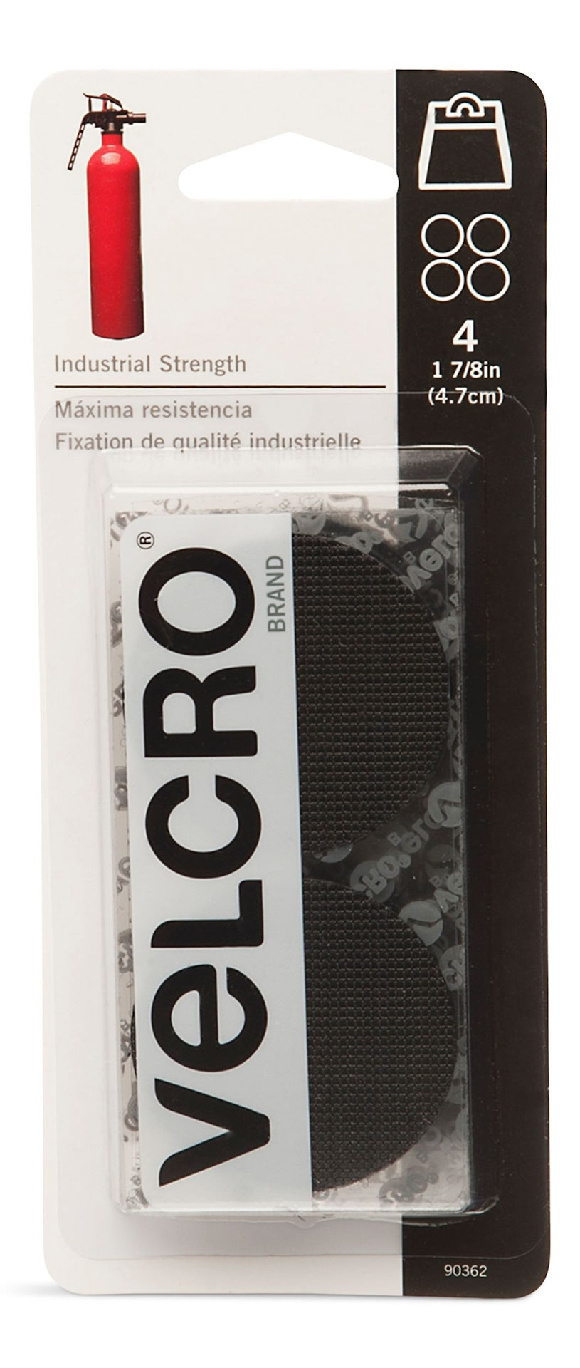Industrial Strength Heavy Duty Adhesive Coins, Black, 7/8-in, 4-pk U5Y2 - product image 1