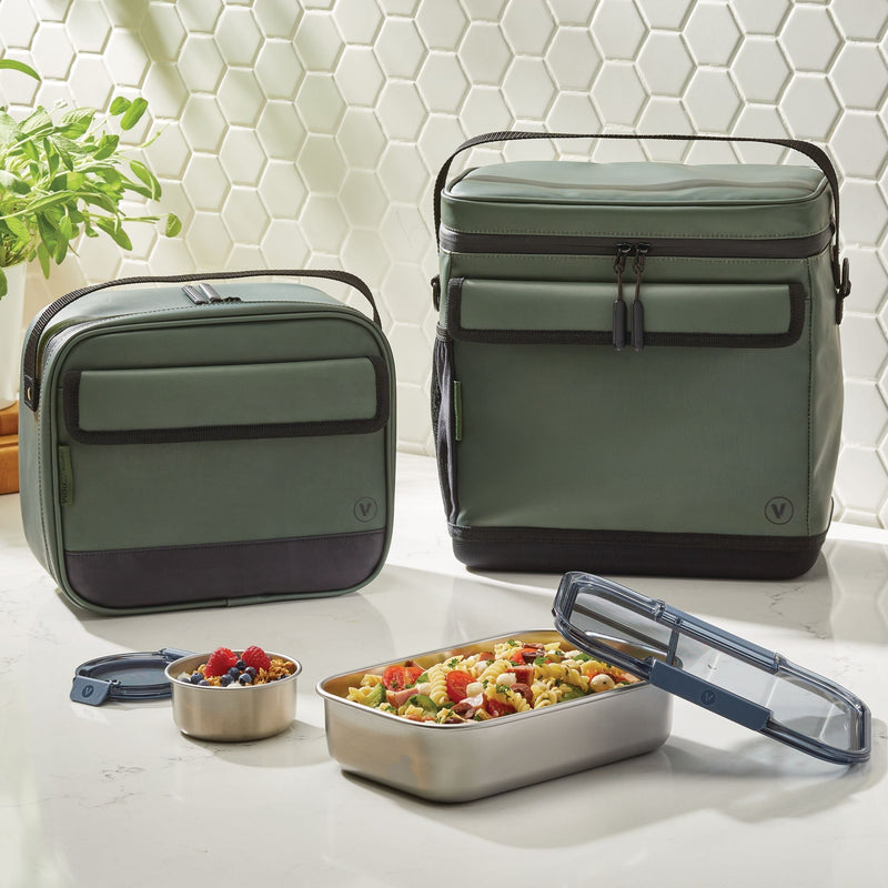 Insulated Food Storage Lunch Bag, X-Large, Green, BPA-Free S2J8