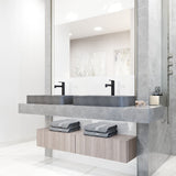 Basilica Gothic ConcretoStone 23x14-in Deep Grey Bathroom Sink/Basin with Rectangular Vessel L8N4 - product image 7