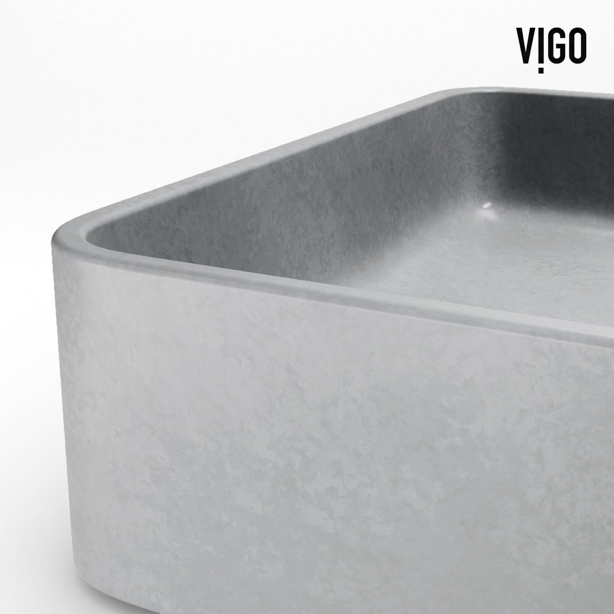 Basilica Gothic ConcretoStone 23x14-in Deep Grey Bathroom Sink/Basin with Rectangular Vessel L8N4 - product image 8