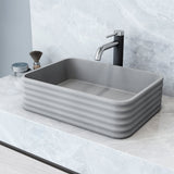 Cadman ConcretoStone 18-in Deep Grey Bathroom Sink/Basin with Rectangular Fluted Vessel P3G2 - product image 5