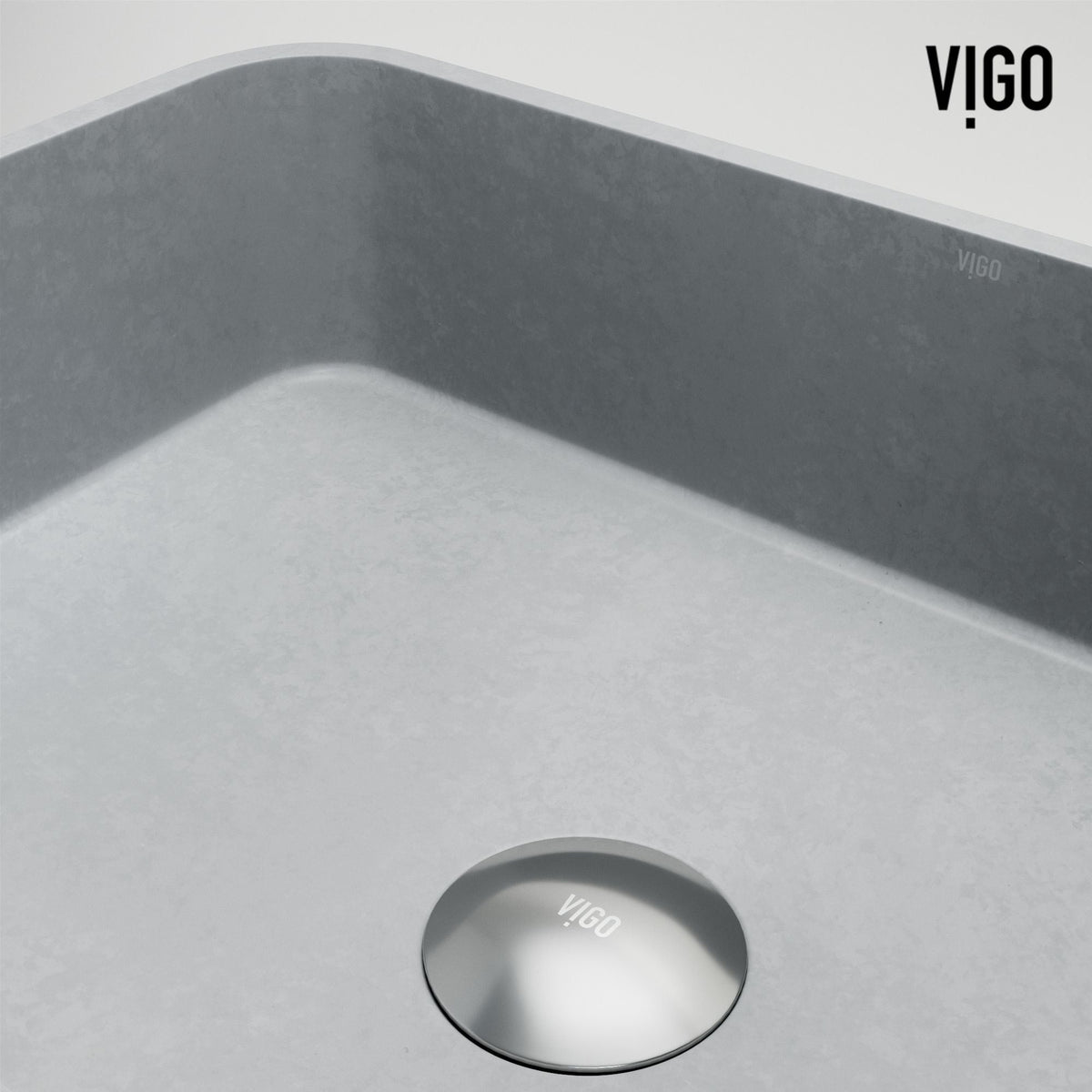 Cadman ConcretoStone 18-in Deep Grey Bathroom Sink/Basin with Rectangular Fluted Vessel P3G2 - product image 7