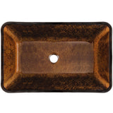 Glass Rectangular Vessel Bathroom Sink/Basin with Rounded Edges & Deep Bowl, Russet U4K6 - product image 2