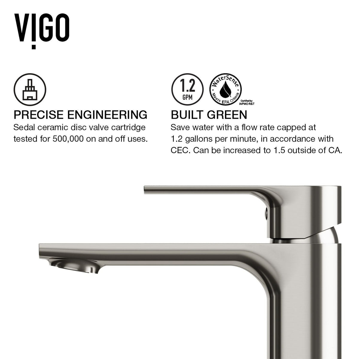 Norfolk Single Handle Vessel Bathroom Sink Faucet, WaterSense Certified, Brushed Nickel S6K2 - product image 4