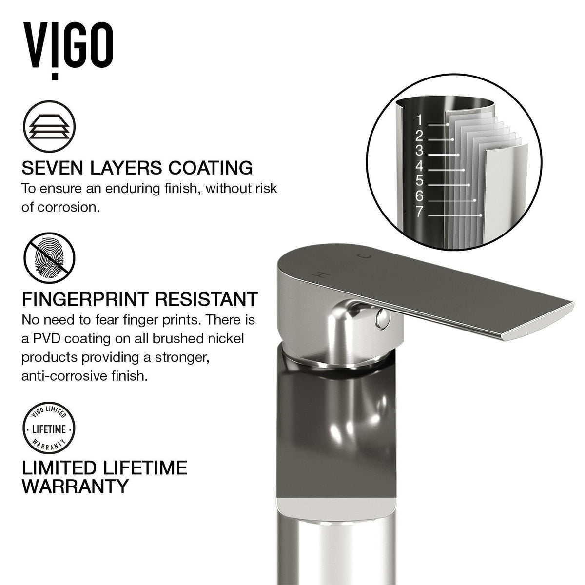 Norfolk Single Handle Vessel Bathroom Sink Faucet, WaterSense Certified, Brushed Nickel S6K2 - product image 6