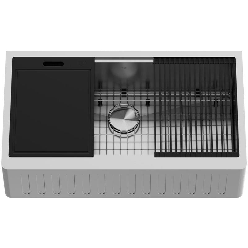 Oxford Single Farmhouse Kitchen Sink, 36-in x 21-in F1U6